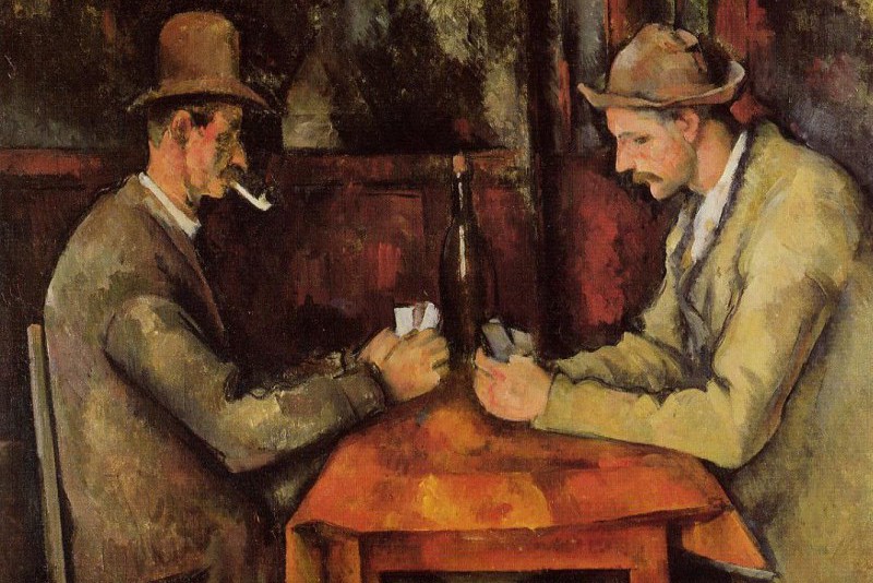 Paul Cézanne: “I giocatori di carte”. Olio su tela (47×56 cm). Musée d’Orsay di Parigi.
