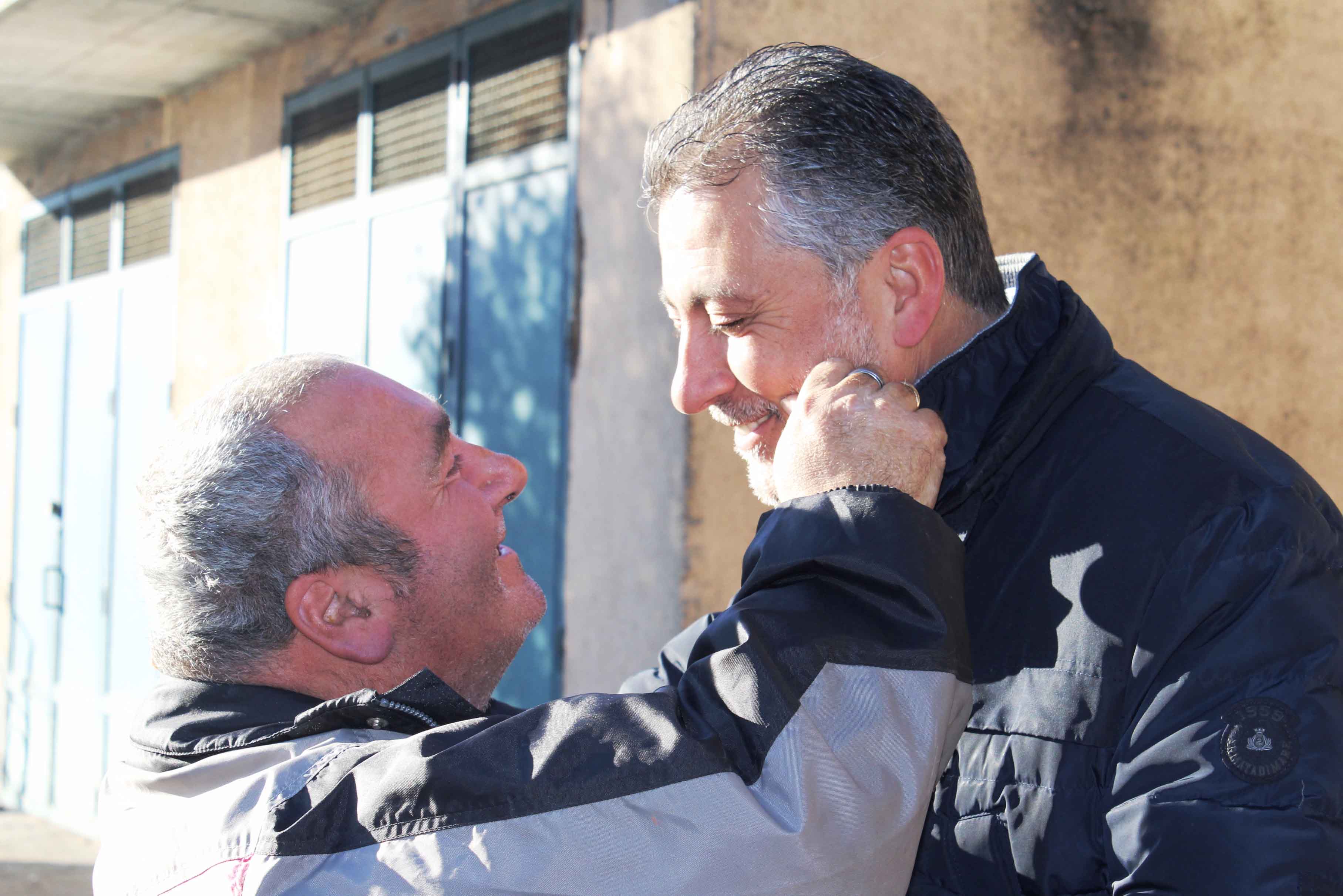 Don Vincenzo Federico con un ospite della bottega
