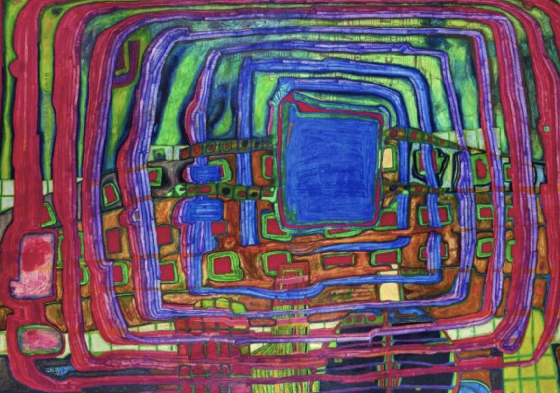 Friedensreich Hundertwasser: Le je ne sais pas encore, 1960. Si trova al KunstHausWien di Vienna.