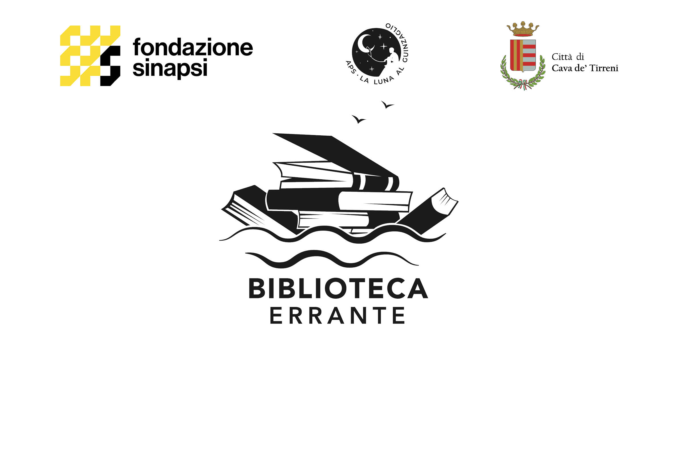 Loghi dei partner: Fondazione Sinapsi, La luna al guinzaglio e Comune di cava de’ Tirreni.