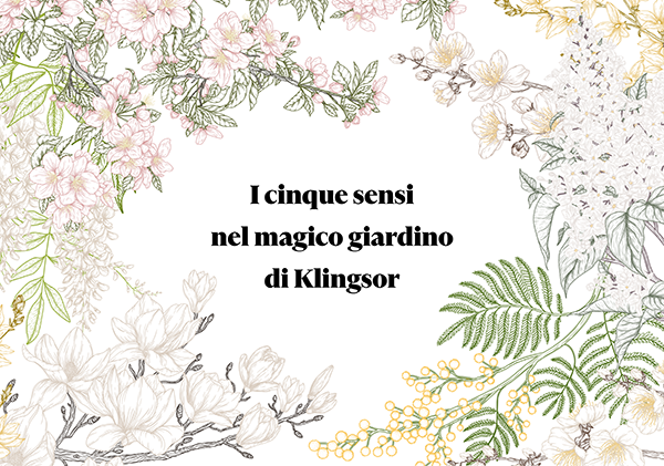 I cinque sensi nel magico giardino di Klingsor, illustrazione fiori per l’evento del primo giugno 2024 a Villa Rufolo, Ravello a cura della Fondazione Sinapsi