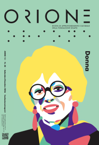 La copertina del numero 38 di Orione ritrae il primo piano di Franca Rame, illustrato con colori sgargianti. Il tema di questo numero è "Donna”.